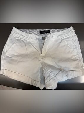 Aeropostale White Cotton Roll-Cuff Shorts